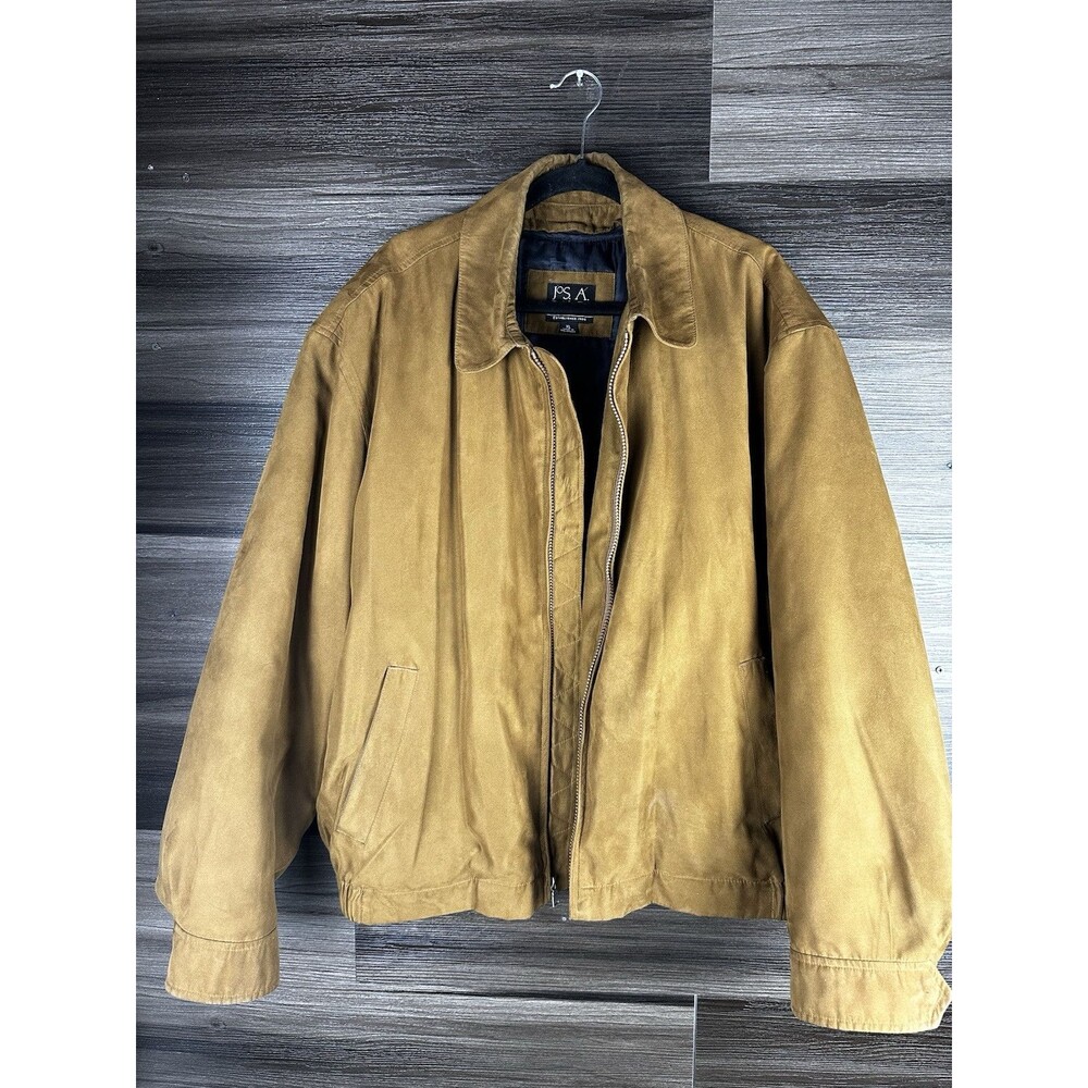 Jos. A. Bank Joseph Jacket Mens XL Camel Bomber W/zip Out Lining